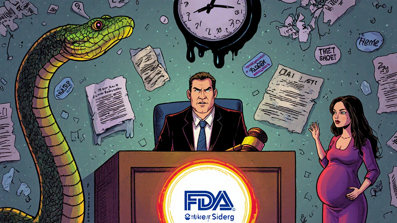 Courtroom trial of a herbal supplement, judged by FDA with peer-reviewed studies as evidence.