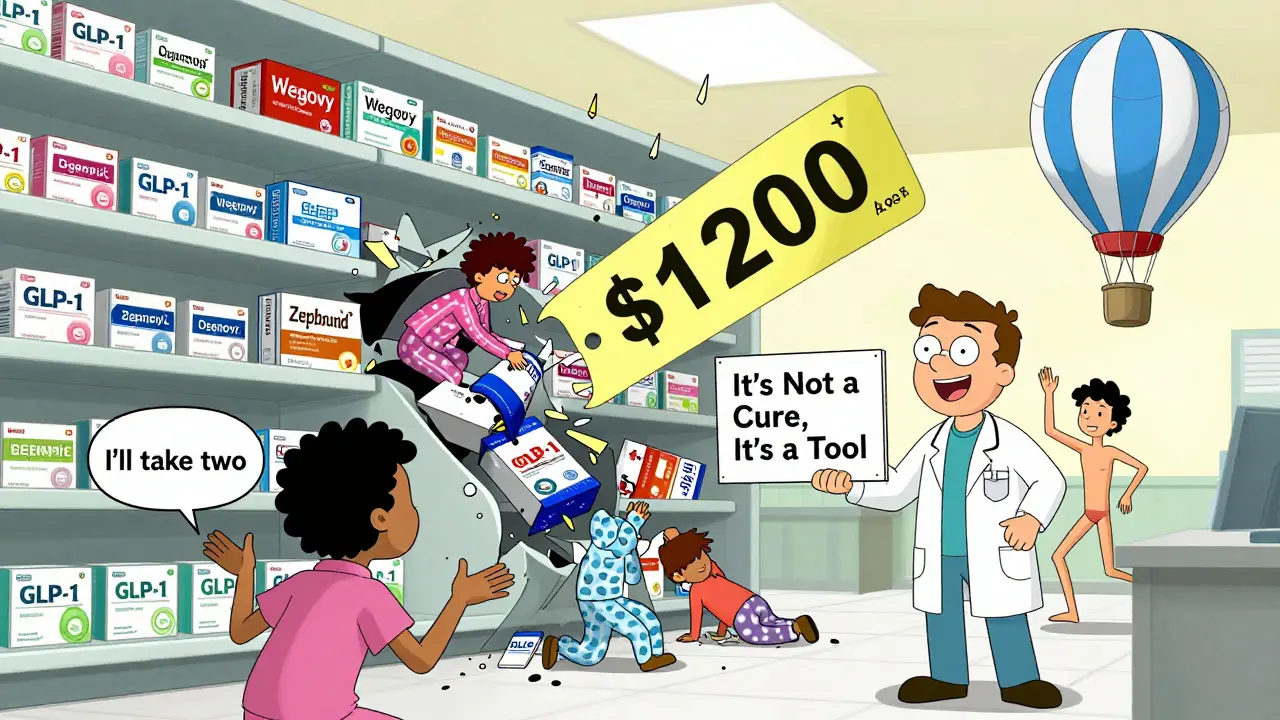 Chaos at a pharmacy with exploding GLP-1 drug boxes and a falling price tag as patients scramble to buy them.