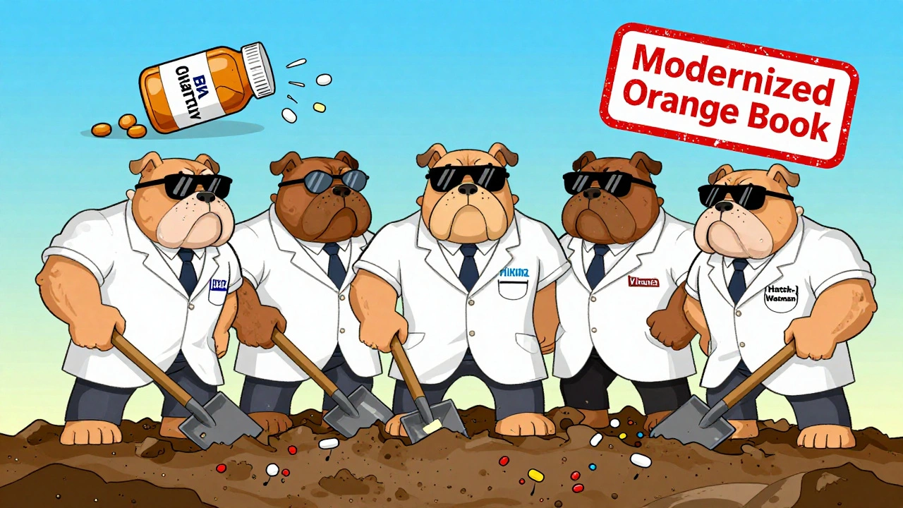 Five giant generic drug companies dig through patents with IPR shovels under FDA reform.